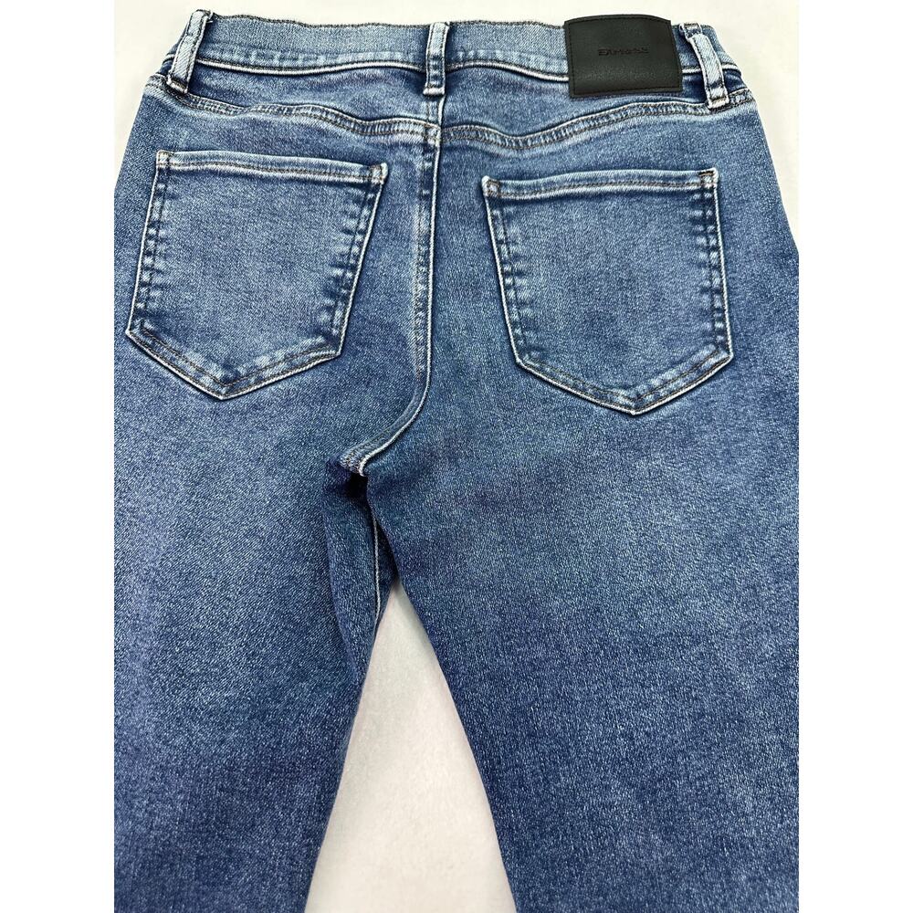 Express 70s Flare Mid Rise Jeans Blue Wash Stretch Denim Size 4R - Picture 4 of 15